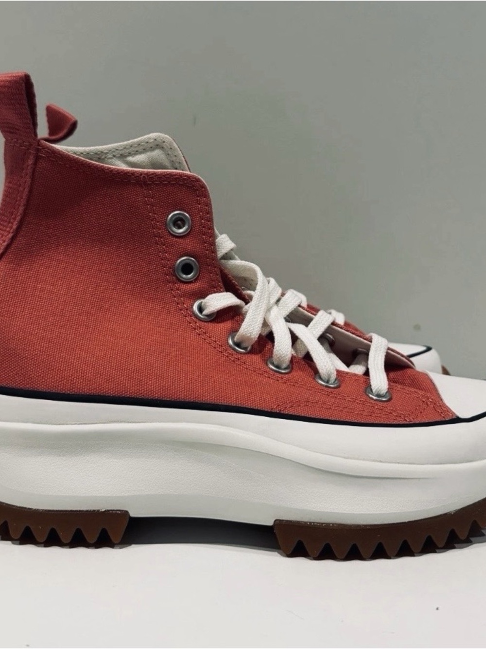 Converse Run Star Hike Chuck Taylor Platform High Red Sneakers Shoes-Womens 7.5 - Picture 2 of 6